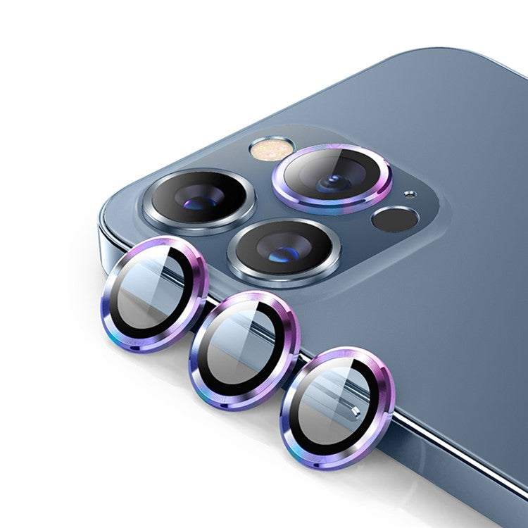 ENKAY HAT PRINCE For iPhone 14 Pro 6.1 inch / 14 Pro Max 6.7 inch 1 Set Camera Lens Film Ultra Clear Tempered Glass Aluminum Alloy Ring Lens Protector - Multi-color