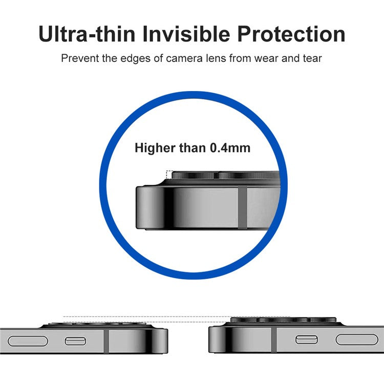 ENKAY HAT PRINCE For iPhone 14 Pro 6.1 inch / 14 Pro Max 6.7 inch 1 Set Camera Lens Film Ultra Clear Tempered Glass Aluminum Alloy Ring Lens Protector - Multi-color