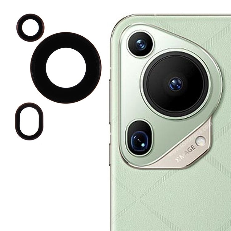 1 Set For Huawei Pura 70 Ultra Camera Lens Protector Tempered Glass Rear Lens Film - Brown
