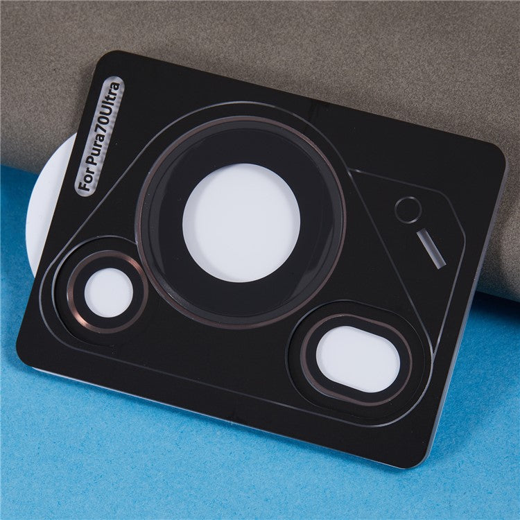 1 Set For Huawei Pura 70 Ultra Camera Lens Protector Tempered Glass Rear Lens Film - Brown