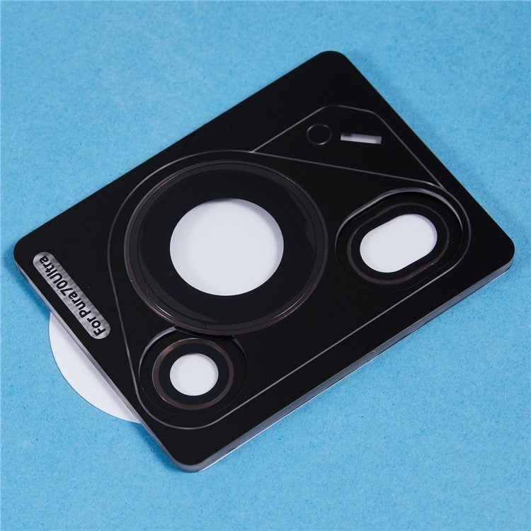 1 Set For Huawei Pura 70 Ultra Camera Lens Protector Tempered Glass Rear Lens Film - Brown