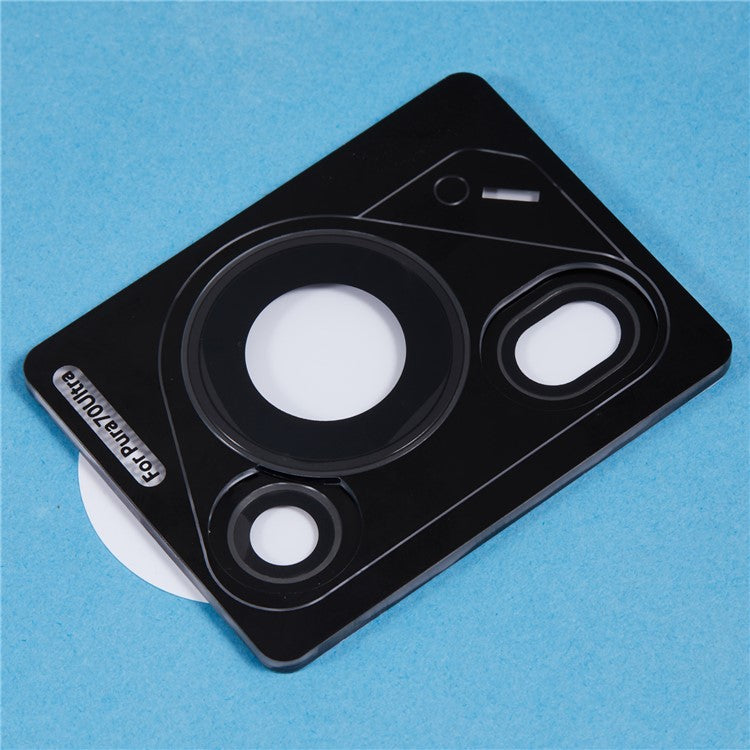 1 Set For Huawei Pura 70 Ultra Camera Lens Protector Tempered Glass Rear Lens Film - Black