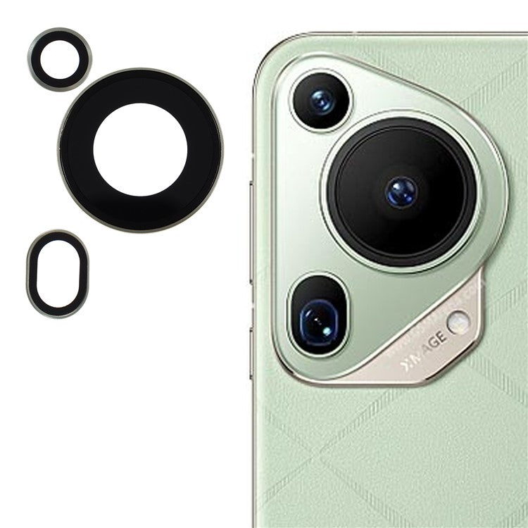 1 Set For Huawei Pura 70 Ultra Camera Lens Protector Tempered Glass Rear Lens Film - Green