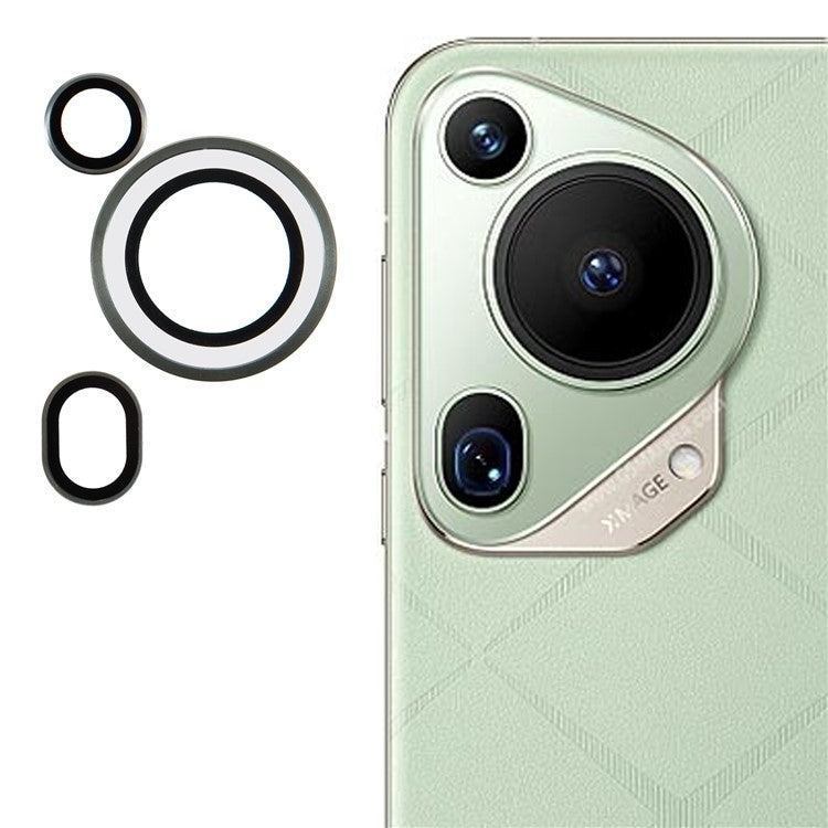 1 Set For Huawei Pura 70 Ultra Tempered Glass Camera Lens Protector Individual Rear Lens Film - Green