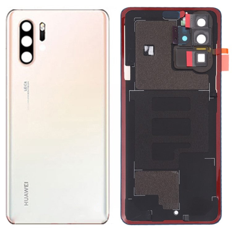 For Huawei P30 Pro Battery Housing with Adhesive Sticker+Camera Lens Cover - Pearl White