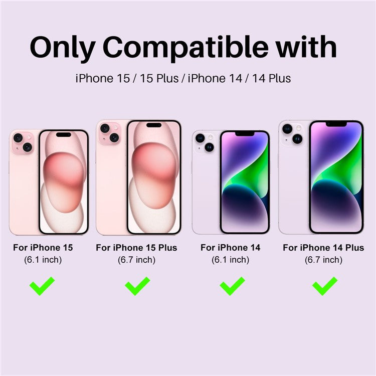 NORTHJO 3 Sets for iPhone 15 / 15 Plus / 14 / 14 Plus Lens Protector Glitter Metal Ring Tempered Glass Lens Film - Purple