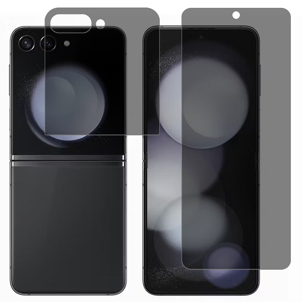 For Samsung Galaxy Z Flip6 5G Anti-Spy PET Screen Protector Front Screen + Back Screen Matte Film