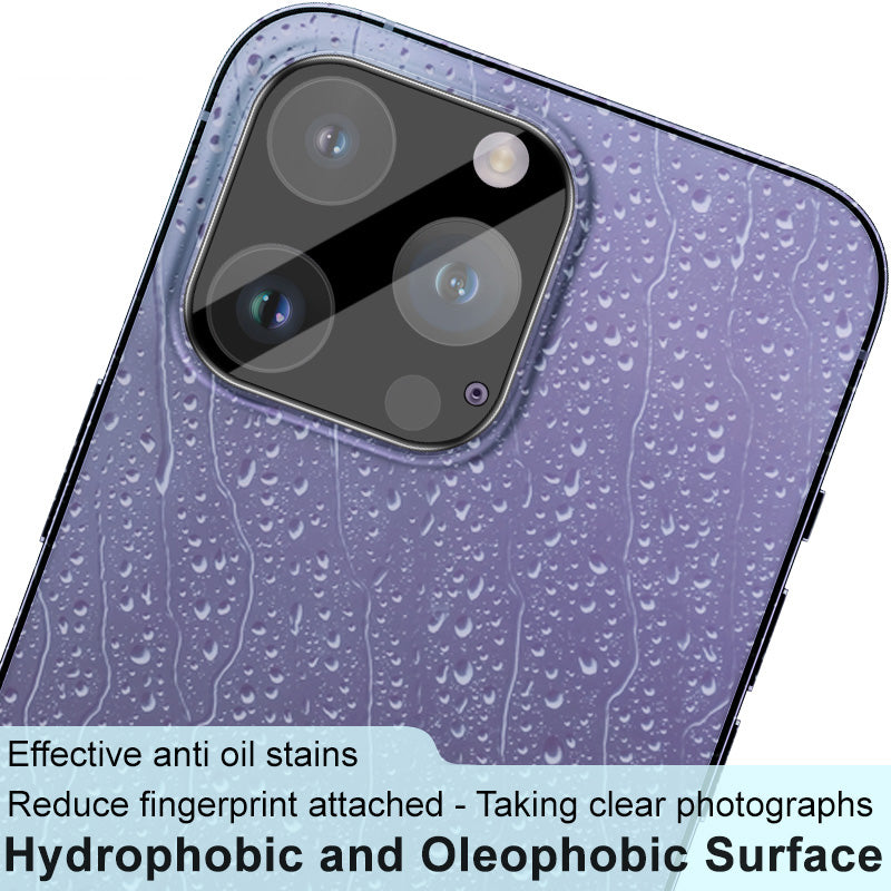 IMAK For iPhone 16 Pro / 16 Pro Max Tempered Glass Camera Lens Protector+Acrylic Lens Cap (Black Version)
