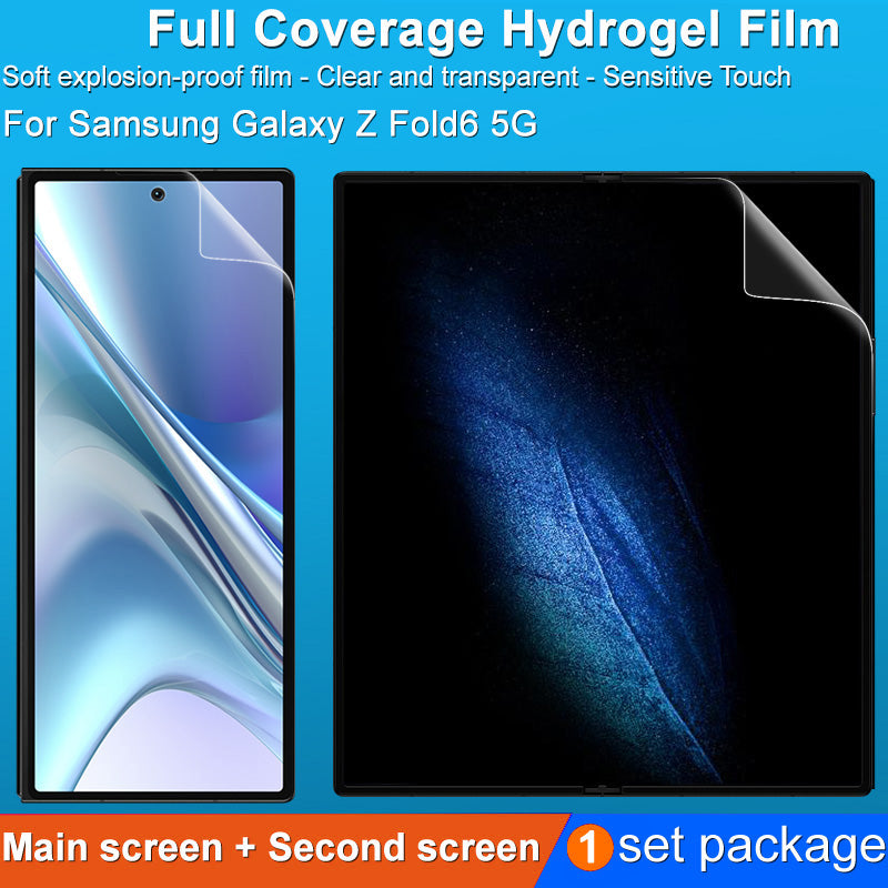 IMAK Hydrogel III Film For Samsung Galaxy Z Fold6 5G Soft TPU Screen Protector Set with Clear Outer, Inner Film