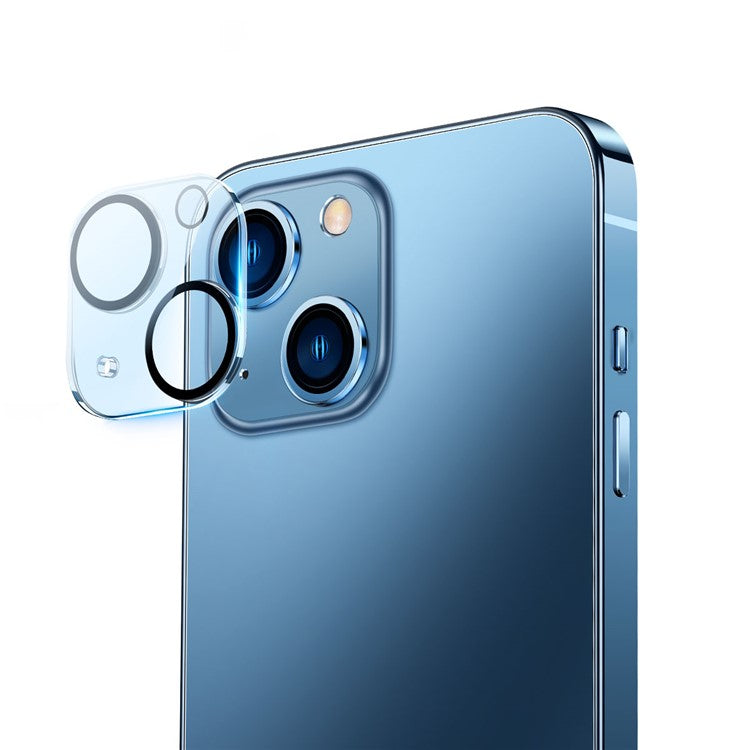 BASEUS 2Pcs / Set for iPhone 14 6.1 inch / 14 Plus 6.7 inch Full-Frame Lens Film 0.3mm Clear Wear-Resistant Tempered Glass+PC Camera Lens Protector