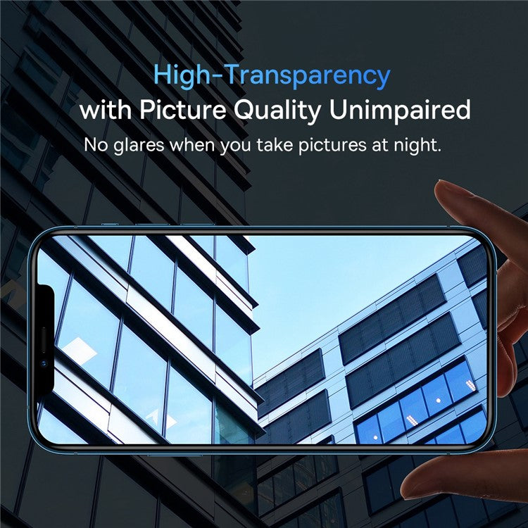 BASEUS 2Pcs / Set for iPhone 14 6.1 inch / 14 Plus 6.7 inch Full-Frame Lens Film 0.3mm Clear Wear-Resistant Tempered Glass+PC Camera Lens Protector