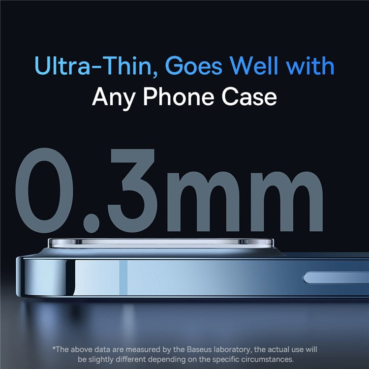 BASEUS 2Pcs / Set for iPhone 14 6.1 inch / 14 Plus 6.7 inch Full-Frame Lens Film 0.3mm Clear Wear-Resistant Tempered Glass+PC Camera Lens Protector