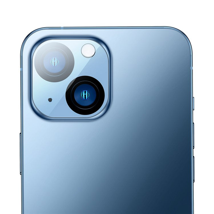 BASEUS 2Pcs / Set for iPhone 14 6.1 inch / 14 Plus 6.7 inch Full-Frame Lens Film 0.3mm Clear Wear-Resistant Tempered Glass+PC Camera Lens Protector