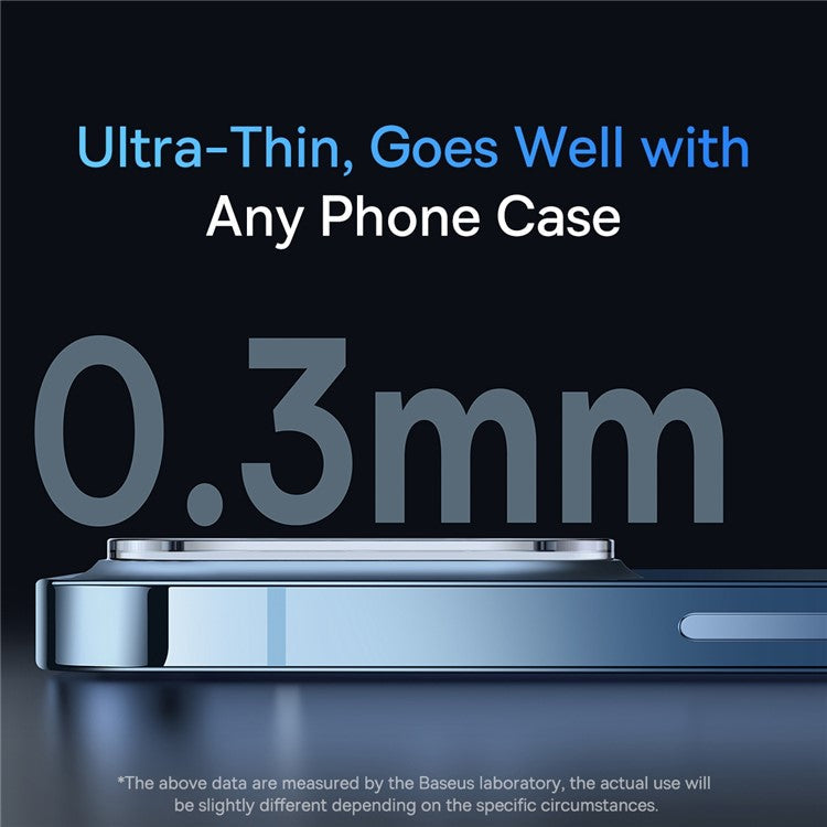BASEUS 2Pcs / Set for iPhone 14 Pro 6.1 inch / 14 Pro Max 6.7 inch Full-frame Lens Film 0.3mm Clear Anti-explosion Anti-fingerprint Tempered Glass+PC Camera Lens Protector