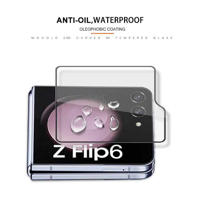 MOCOLO For Samsung Galaxy Z Flip6 5G Rear Screen Protector Tempered Glass HD Clarity Film - Black