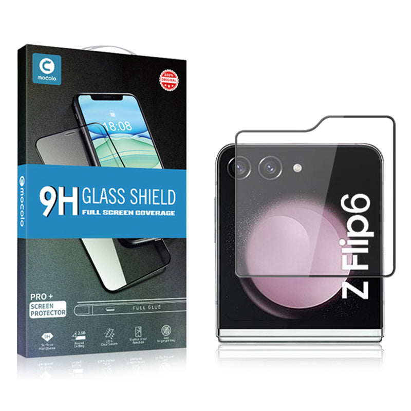 MOCOLO For Samsung Galaxy Z Flip6 5G Rear Screen Protector Tempered Glass HD Clarity Film - Black