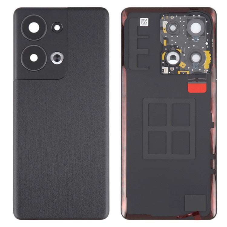 For Oppo Reno9 Pro+ 5G Battery Cover Matte Back Rear Housing with Camera Ring Cover Parts (Without Logo) - Black