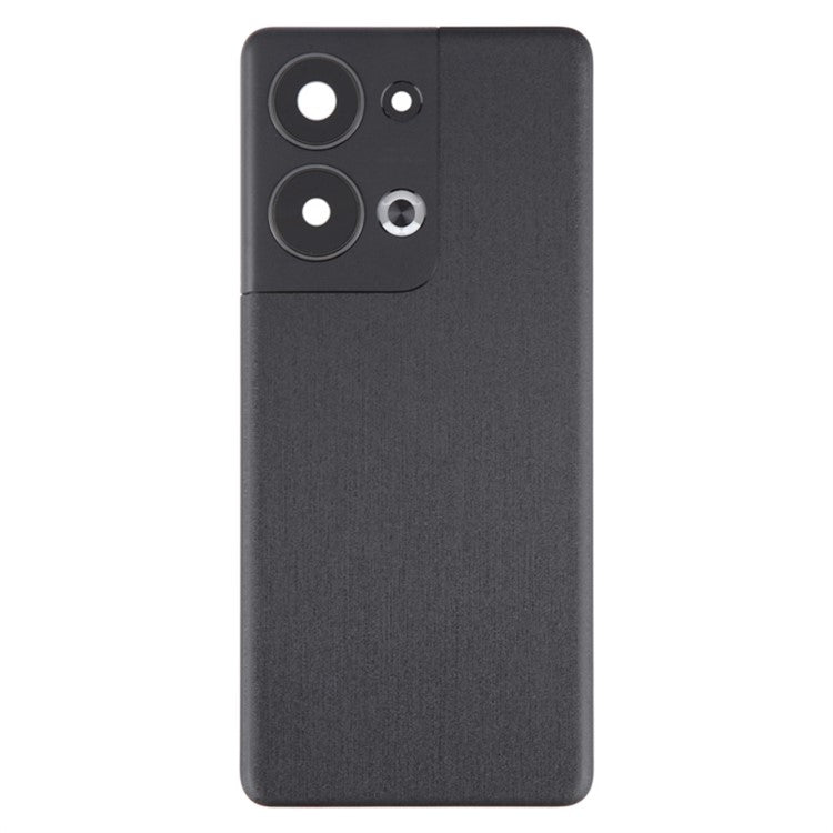 For Oppo Reno9 Pro+ 5G Battery Cover Matte Back Rear Housing with Camera Ring Cover Parts (Without Logo) - Black