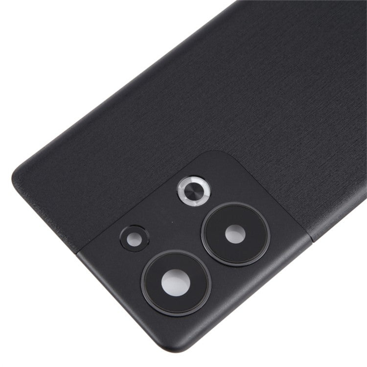 For Oppo Reno9 Pro+ 5G Battery Cover Matte Back Rear Housing with Camera Ring Cover Parts (Without Logo) - Black