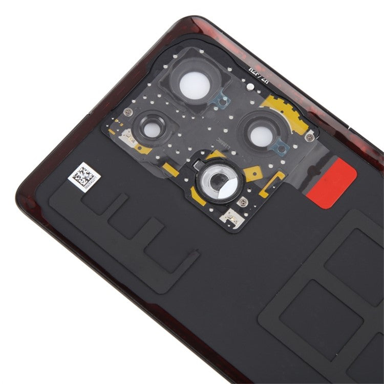 For Oppo Reno9 Pro+ 5G Battery Cover Matte Back Rear Housing with Camera Ring Cover Parts (Without Logo) - Black