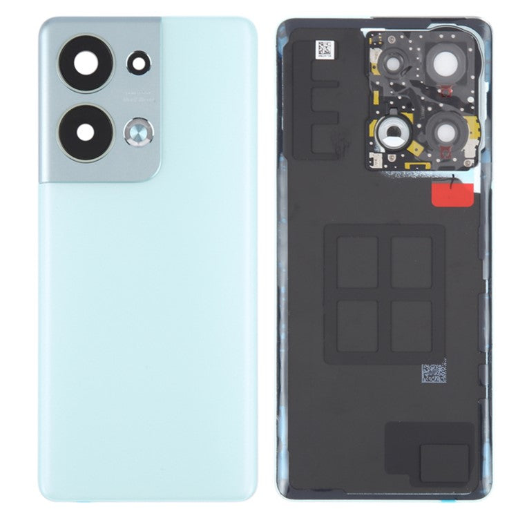 For Oppo Reno9 Pro+ 5G Battery Cover Matte Back Rear Housing with Camera Ring Cover Parts (without Logo) - Blue