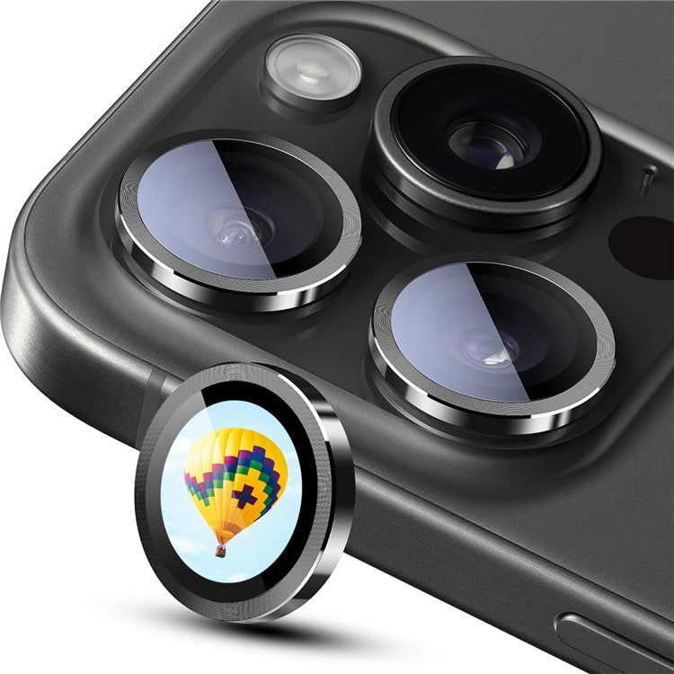 ENKAY HAT PRINCE 1Set For iPhone 16 Pro / 16 Pro Max Camera Lens Protector AR Anti-Reflection Lens Film - Black