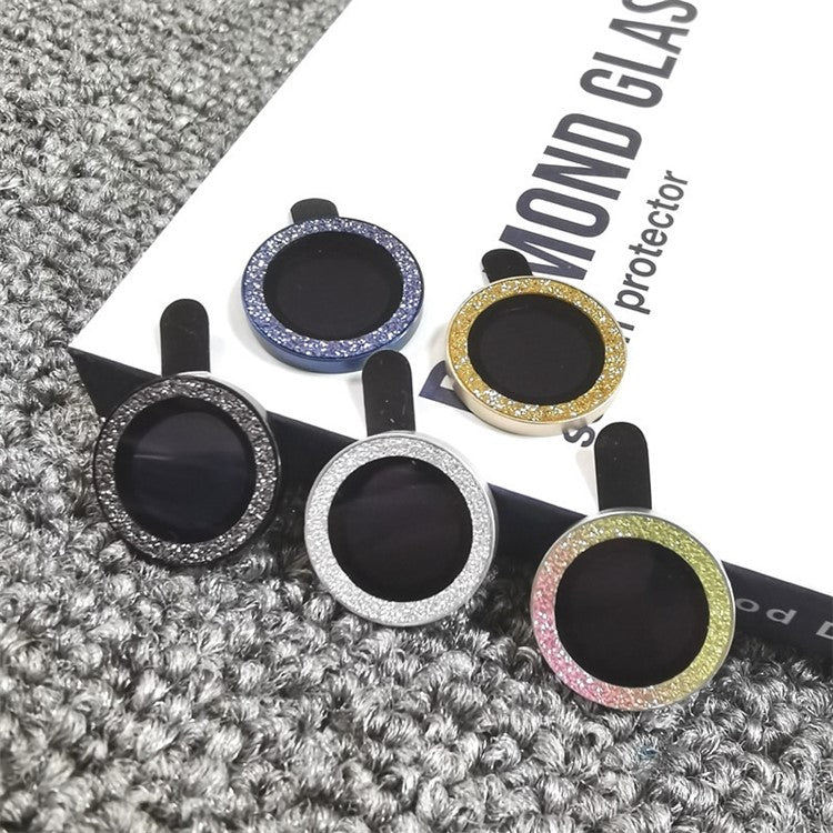 For iPhone 12 6.1 inch 2Pcs / Set Camera Lens Protector Fine Glitter Powder Design Anti-scratch Tempered Glass Lens Film - Colorful