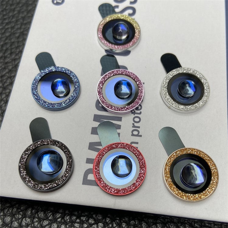 For iPhone 12 6.1 inch 2Pcs / Set Camera Lens Protector Fine Glitter Powder Design Anti-scratch Tempered Glass Lens Film - Colorful