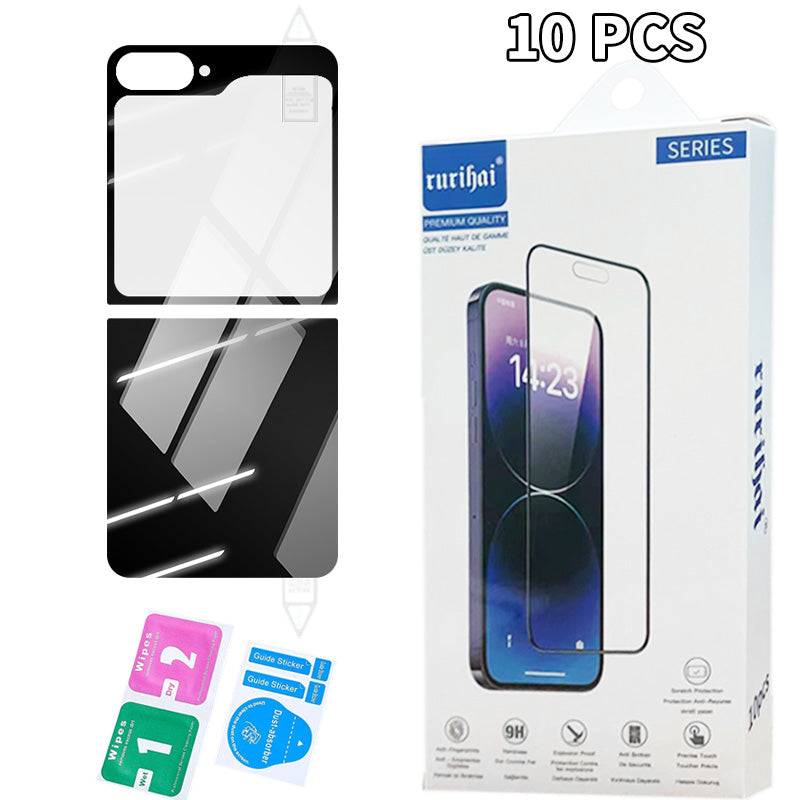 RURIHAI 10 Sets For Samsung Galaxy Z Flip6 5G Rear Full Screen Protector Back Cover Film Full Glue