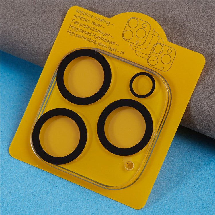 For iPhone 16 Pro / 16 Pro Max Clear Camera Lens Protector Cell Phone Silk Printing Tempered Glass Lens Film