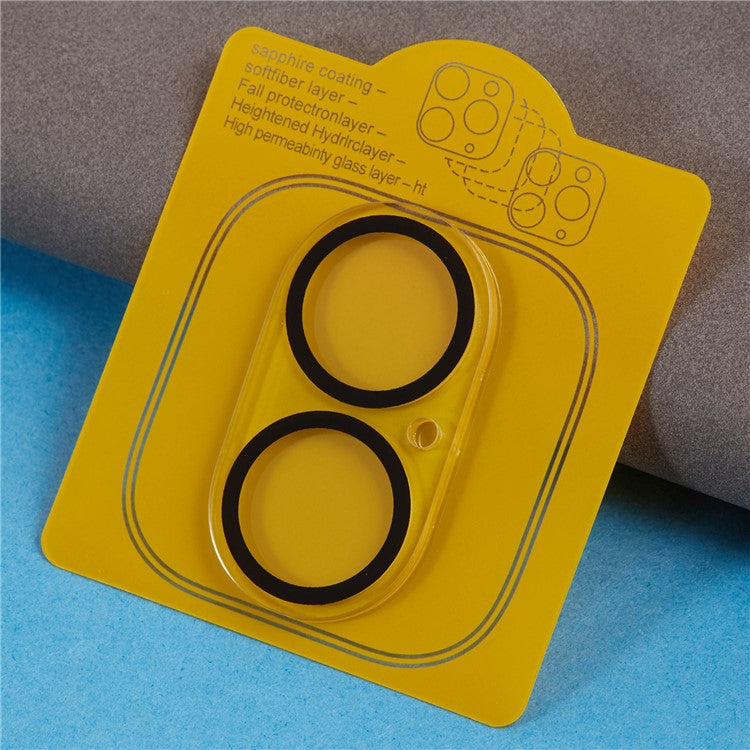 For iPhone 16 / 16 Plus Camera Lens Protector Cell Phone Silk Printing Tempered Glass Clear Lens Film