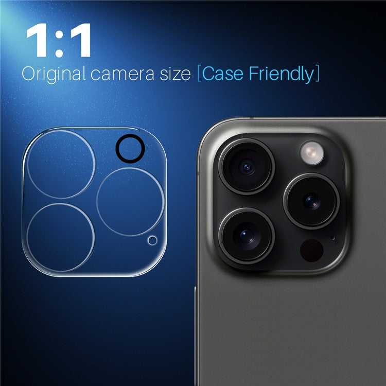 NORTHJO For iPhone 16 Pro / 16 Pro Max Tempered Glass Camera Lens Protector HD Clear 3D Full Coverage