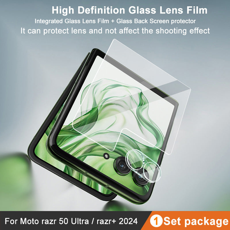 IMAK For Motorola Razr 50 Ultra 5G / Razr+ 2024 5G Camera Lens Film with Acrylic Cap+Rear Screen Film