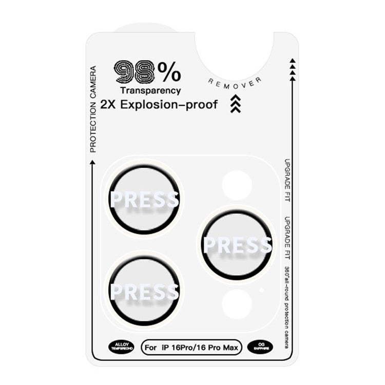 RURIHAI For iPhone 16 Pro / 16 Pro Max Tempered Glass AR Camera Lens Protector with Titanium Alloy Ring - Titanium Grey