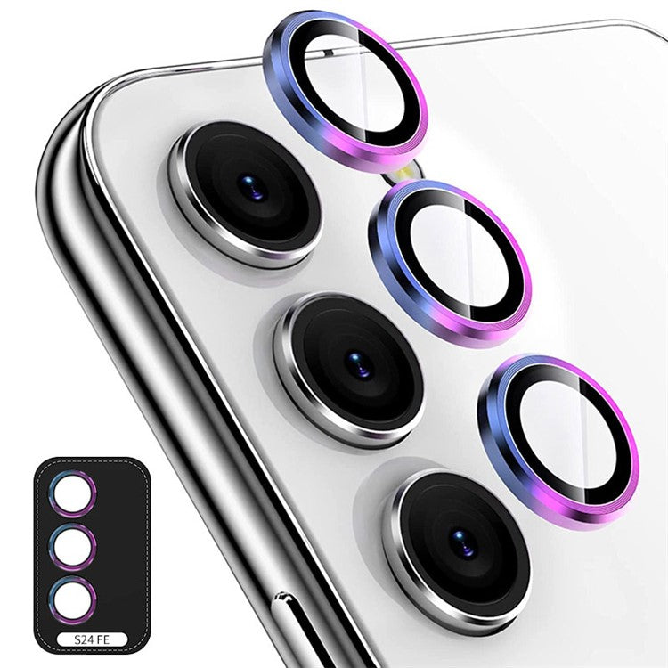 ENKAY HAT PRINCE 1Set For Samsung Galaxy S24 FE Camera Lens Protector Metal Ring Lens Film - Colorful