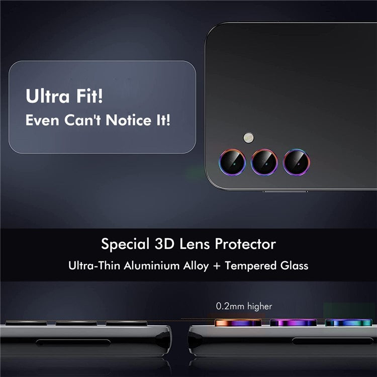 ENKAY HAT PRINCE 1Set For Samsung Galaxy S24 FE Camera Lens Protector Metal Ring Lens Film - Colorful