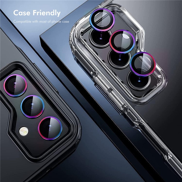 ENKAY HAT PRINCE 1Set For Samsung Galaxy S24 FE Camera Lens Protector Metal Ring Lens Film - Colorful