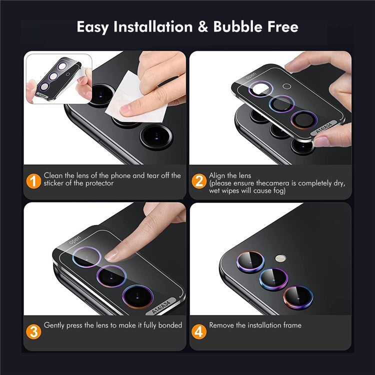 ENKAY HAT PRINCE 1Set For Samsung Galaxy S24 FE Camera Lens Protector Metal Ring Lens Film - Colorful