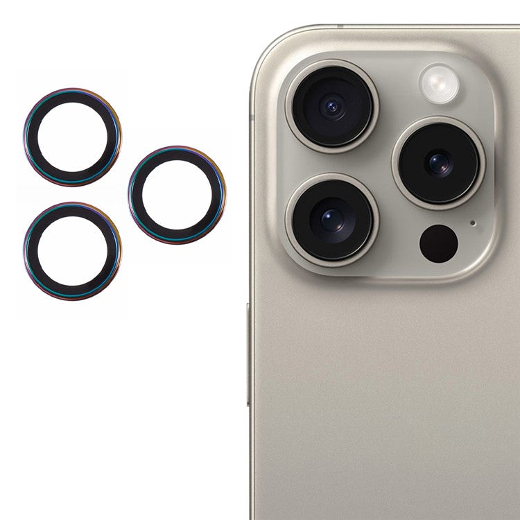 For iPhone 16 Pro / 16 Pro Max Camera Lens Protector Electroplating AF+AR Tempered Glass Lens Film - Colorful