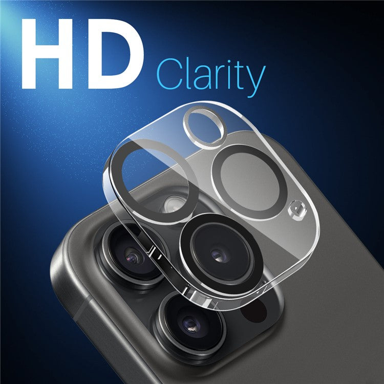 NORTHJO 2Pcs For iPhone 16 Pro / 16 Pro Max Camera Lens Protector Black Circles 3D Clear Tempered Glass Lens Film