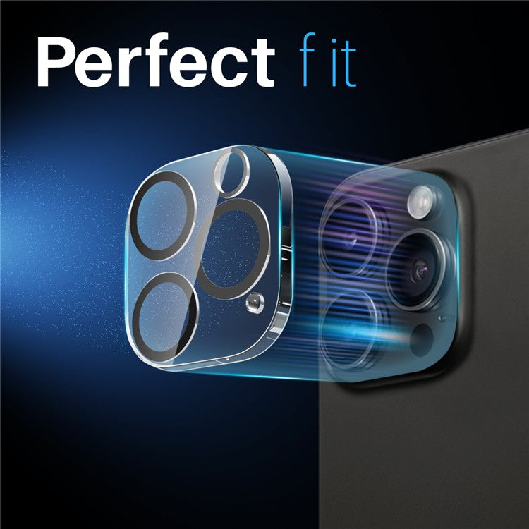 NORTHJO 2Pcs For iPhone 14 Pro / 14 Pro Max Camera Lens Protector Black Circles HD Clear Tempered Glass Lens Film 3D Full Coverage