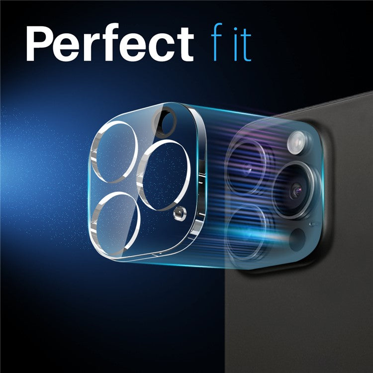 NORTHJO 2Pcs For iPhone 16 Pro / 16 Pro Max Camera Lens Protector Clear 3D Integrated Clear Tempered Glass Lens Film