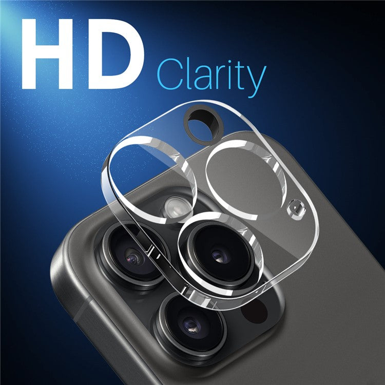 NORTHJO 2Pcs For iPhone 15 Pro / 15 Pro Max Tempered Glass Camera Lens Protector Integrated Clear 3D Full Coverage