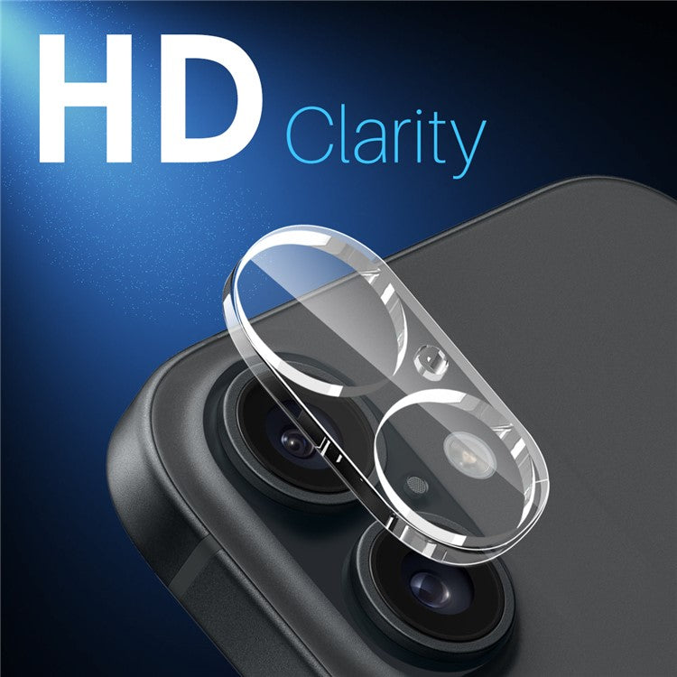 NORTHJO 2Pcs For iPhone 16 / 16 Plus Camera Lens Protector Clear 3D Full Coverage Tempered Glass Lens Film