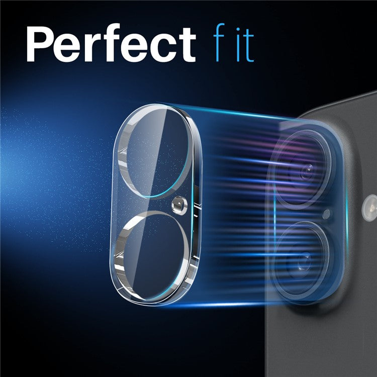 NORTHJO 2Pcs For iPhone 16 / 16 Plus Camera Lens Protector Clear 3D Full Coverage Tempered Glass Lens Film