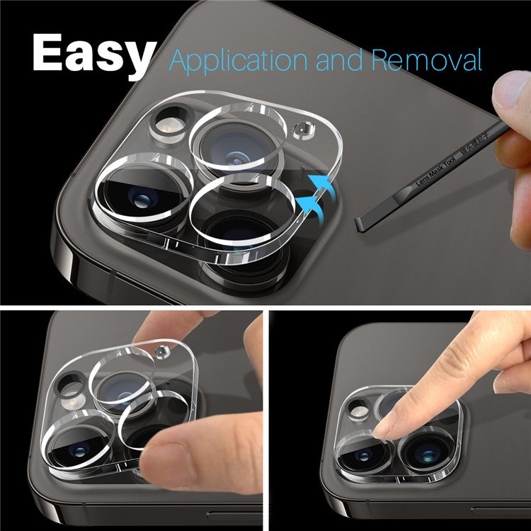 NORTHJO 2Pcs For iPhone 14 Pro / 14 Pro Max Clear Camera Lens Protector HD 3D Integrated Tempered Glass Lens Film