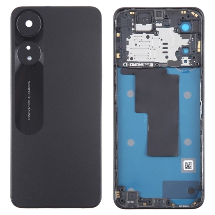 For Oppo A78 5G Back Battery Housing Cover with Camera Ring Lens Cover Spare Part - Black