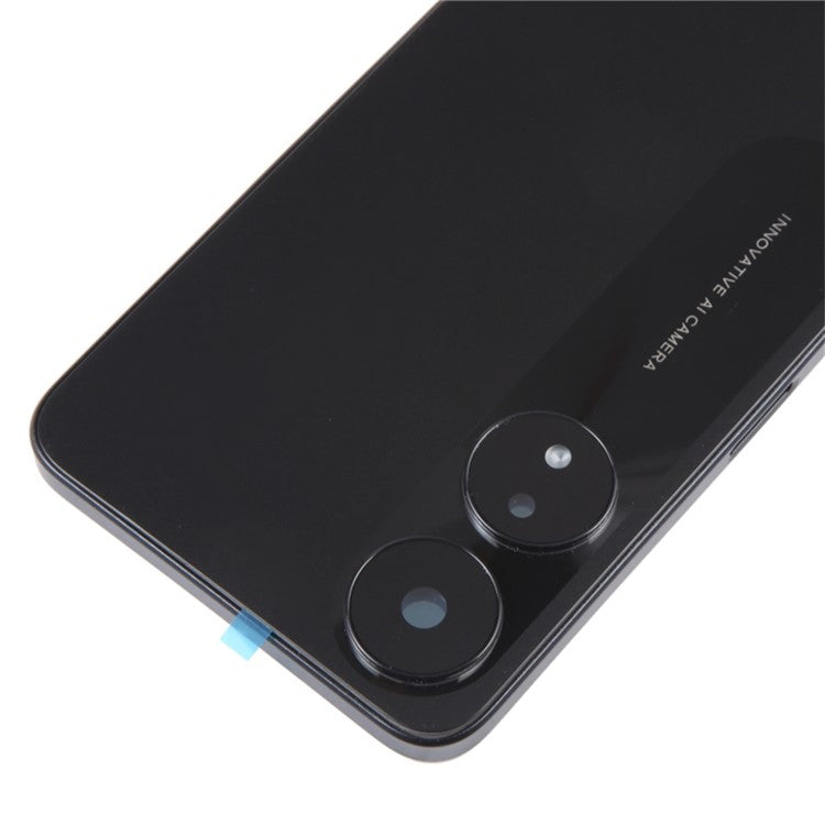For Oppo A78 5G Back Battery Housing Cover with Camera Ring Lens Cover Spare Part - Black