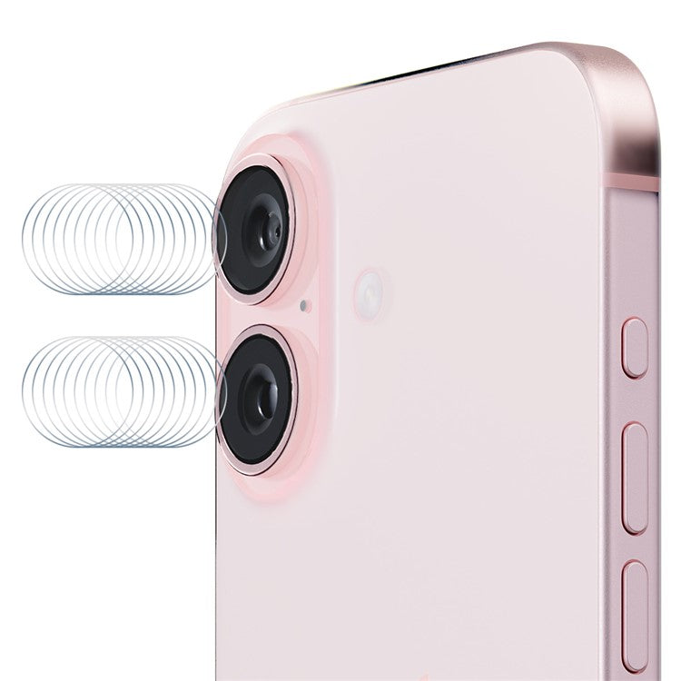 ENKAY HAT PRINCE 10 Group / Set For iPhone 16 / 16 Plus 0.2mm 9H High Aluminum-Silicon Glass Back Camera Lens Protector Film (2Pcs / Group)