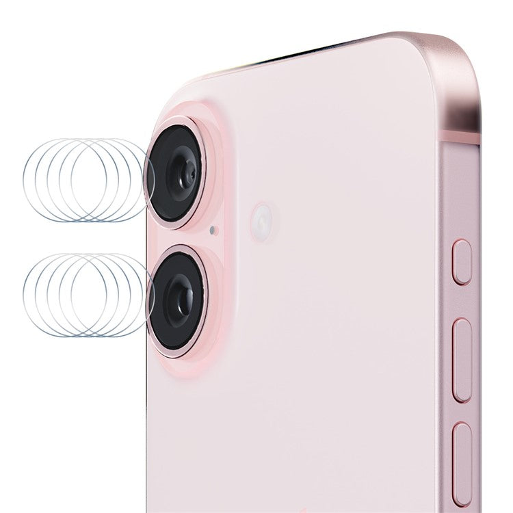 ENKAY HAT PRINCE 5Set For iPhone 16 / 16 Plus High Aluminum-Silicon Glass Film Camera Lens Protector 0.2mm 9H (2Pcs / Group)